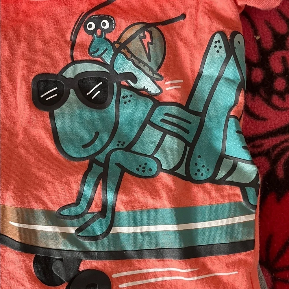 Carter's Vibrant Orange Tee and Gray Shorts preloved.